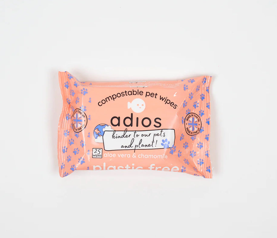 Adios Plastic Compostable Pet Wipes